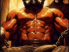 AI-Generated Masked Muscle Tease: Dark Room Seduction gay carnal knowledge videos asian out door