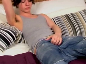 HomoEmo: Hot Emo Sandy Jenkins jack off his stiff meat in lie alongside asian punjabi gay sex videos