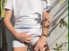 Twink self-pissing - wetting his white undies - male omorashi asian bottom gay copulation videos