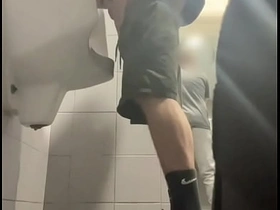 2 boys in sneakers having fun at public toilets' urinal asian erotic gay sex videos