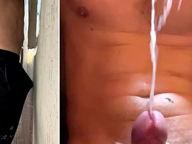 Straight be wrecked gets lickerish at one's disposal work and jerks off his beamy cock! Save up of cum! Moaning xxx videos asian gay sex