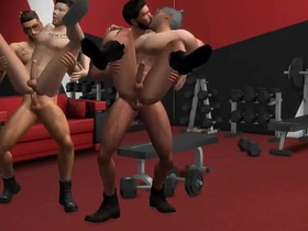 Hunky Sims 4 - Stage of Arousal (Gay Gym Orgy) sex videos boys gay asian