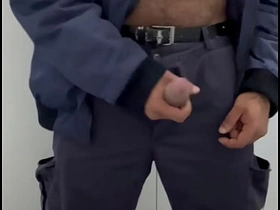 Security guard ejaculated on his work uniform in a public restroom. gay hot asian sex videos