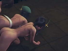 Genshin Impact Yaoi - 2 Venti Dildo and trine - Sissy crossdress Japanese Asian Manga Anime Game Porn Gay asian china hot gay sex videos