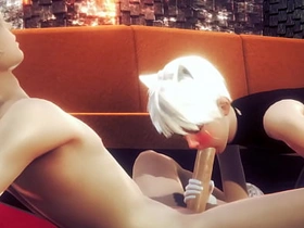 Yaoi Femboy - Alan Handjob and blowjob - Chicken Trap Crossdresser Anime Manga Japanese Asian Game Porn Gay asian gay sex videos hindi