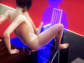 Yaoi Femboy - Twink footjob added to fuck in a chair - Japanese Asian Manga Anime Film Game Porn cute teen asian happy-go-lucky sex videos